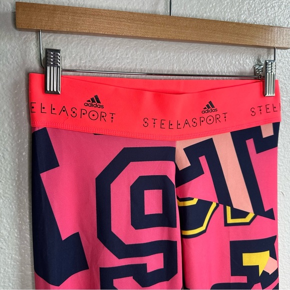 Adidas X Stella McCartney Climalite Logo Leggings in Pink Size Extra Small XS - Picture 4 of 11